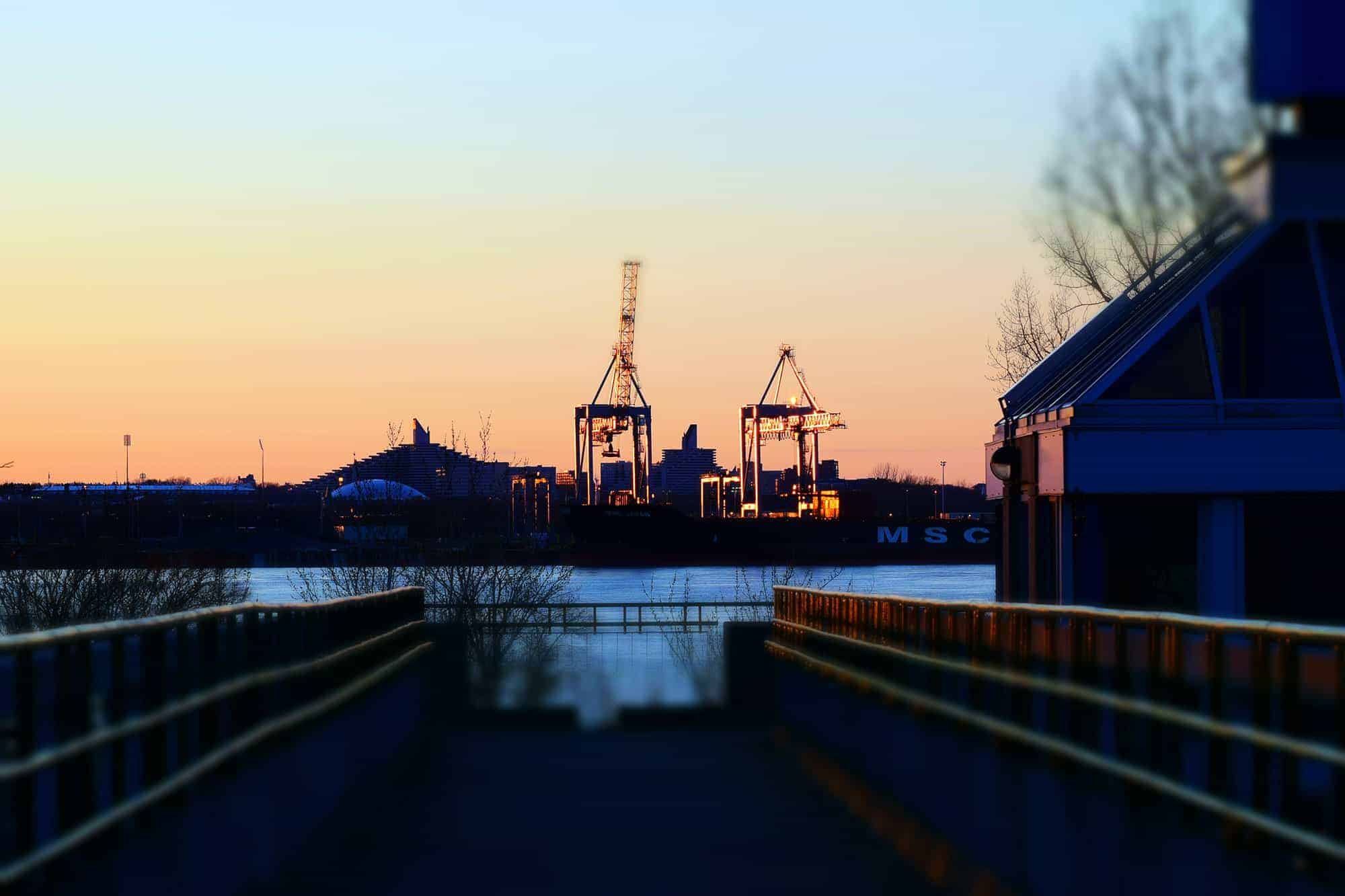 Montreal new port sunset