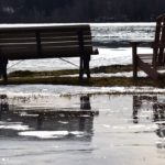 Mont Bromont Benches next to a lake