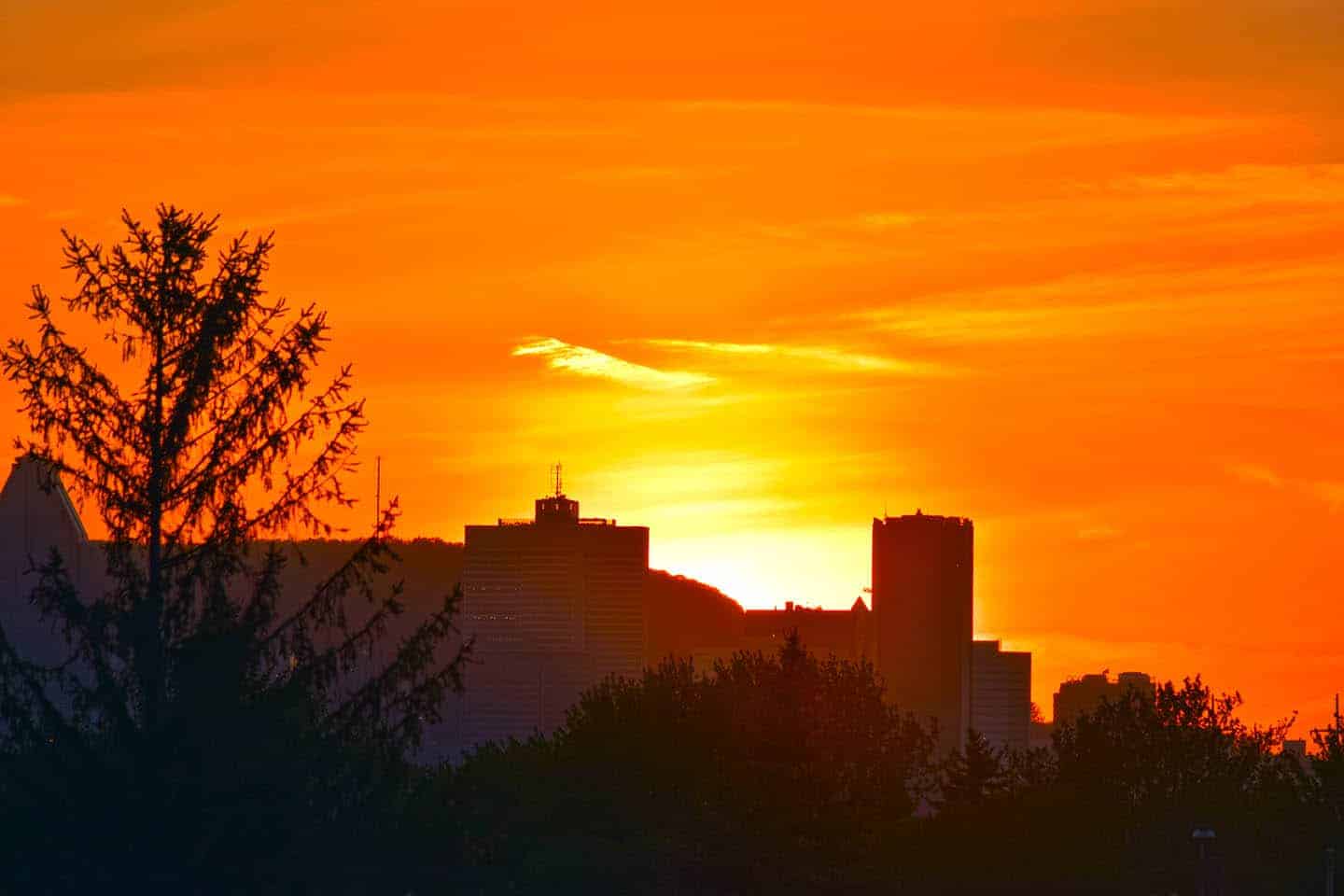 Beautiful Sunset Over Montreal Ville Marie