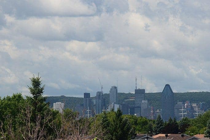 Montreal Skyline while biking 
