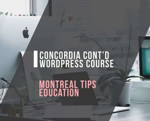 Montreal WordPress Course | WordPress Concordia University Cont'd
